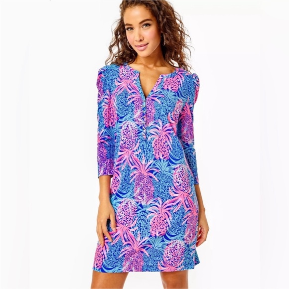 Lilly Pulitzer Dresses & Skirts - Lilly Pulitzer Marlie Dress Borealis Blue Tropic Down Low - Medium